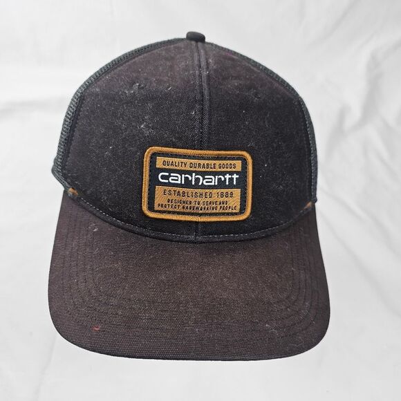 Carhartt Hat Cap Snap Back Mesh One Size Front Patch - Picture 1 of 7